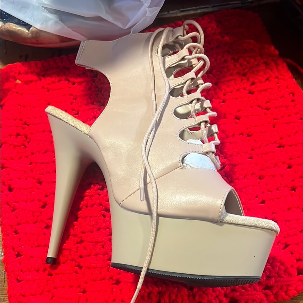 Elegant Cream High Heel Sandals